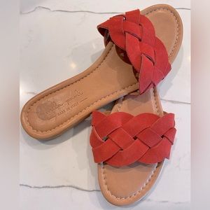 Mila Paoli Orange Braided Leather Sandal, Never Worn, Size 8